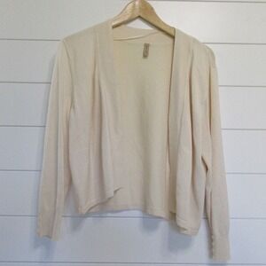 Soya Concept Open Front Cardigan Sweater size S Cream Made In Denmark